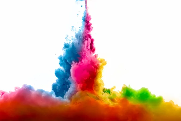 Arcobaleno di colori. Inchiostro colorato in acqua. Esplosione di colore — Foto Stock