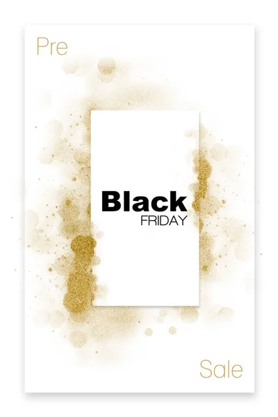 Pre Venta Viernes Negro Diseño Creativo Con Brillo Oro Para —  Fotos de Stock