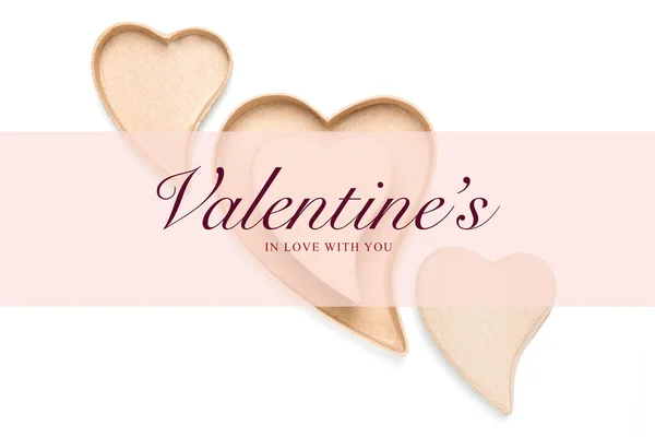 Loving Walentynki Projekt Karty Stylowym Różowym Sercu Nakładane Baner Centralny — Zdjęcie stockowe