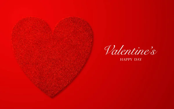 Happy Walentynki Kartka Dekoracyjnym Teksturowane Czerwone Serce Motyw Tekst Czerwonym — Zdjęcie stockowe
