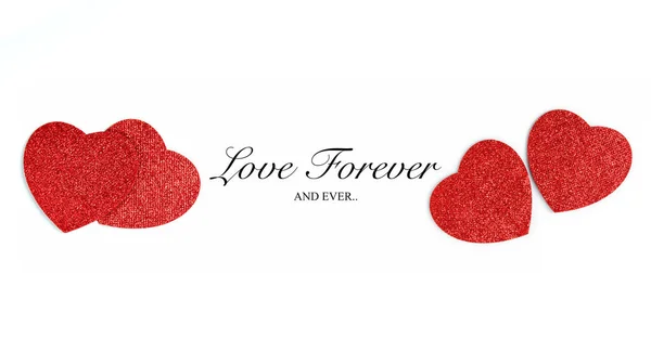 Έννοια Της Αιώνιας Αγάπης Minimal Design Romantic Red Glitter Hearts — Φωτογραφία Αρχείου