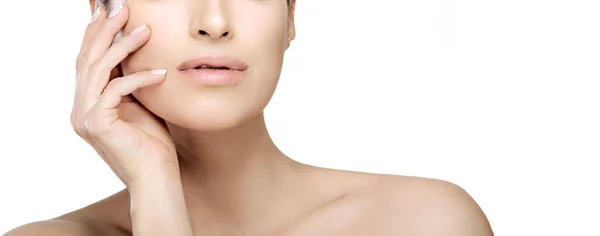 Hautpflege Und Wellness Schönheit Schönheit Frau Mit Gesunder Gesichtshaut Schöne — Stockfoto