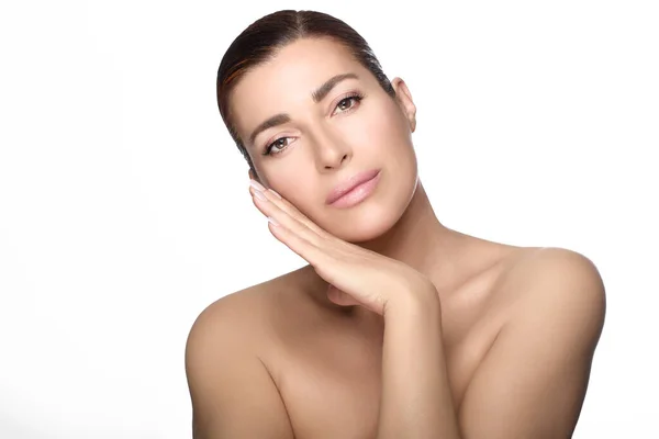 Beauty Skin Care Concept Beautiful Natural Woman Clean Healthy Luminous — Foto de Stock