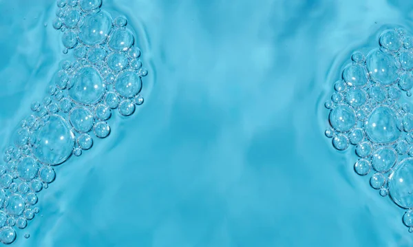 Cosmetic Texture Gorgeous Structure Cosmetic Gel Bubbles Blue Background Central — Foto de Stock