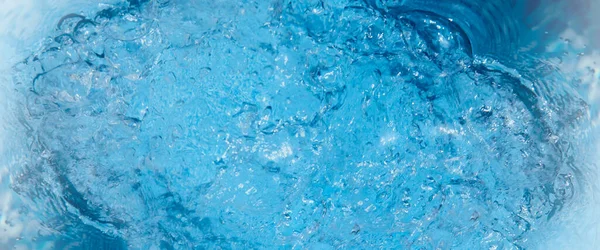 Abstracte Achtergrond Met Onscherpe Blauwe Oppervlaktestructuur Van Turbulent Water Panorama — Stockfoto