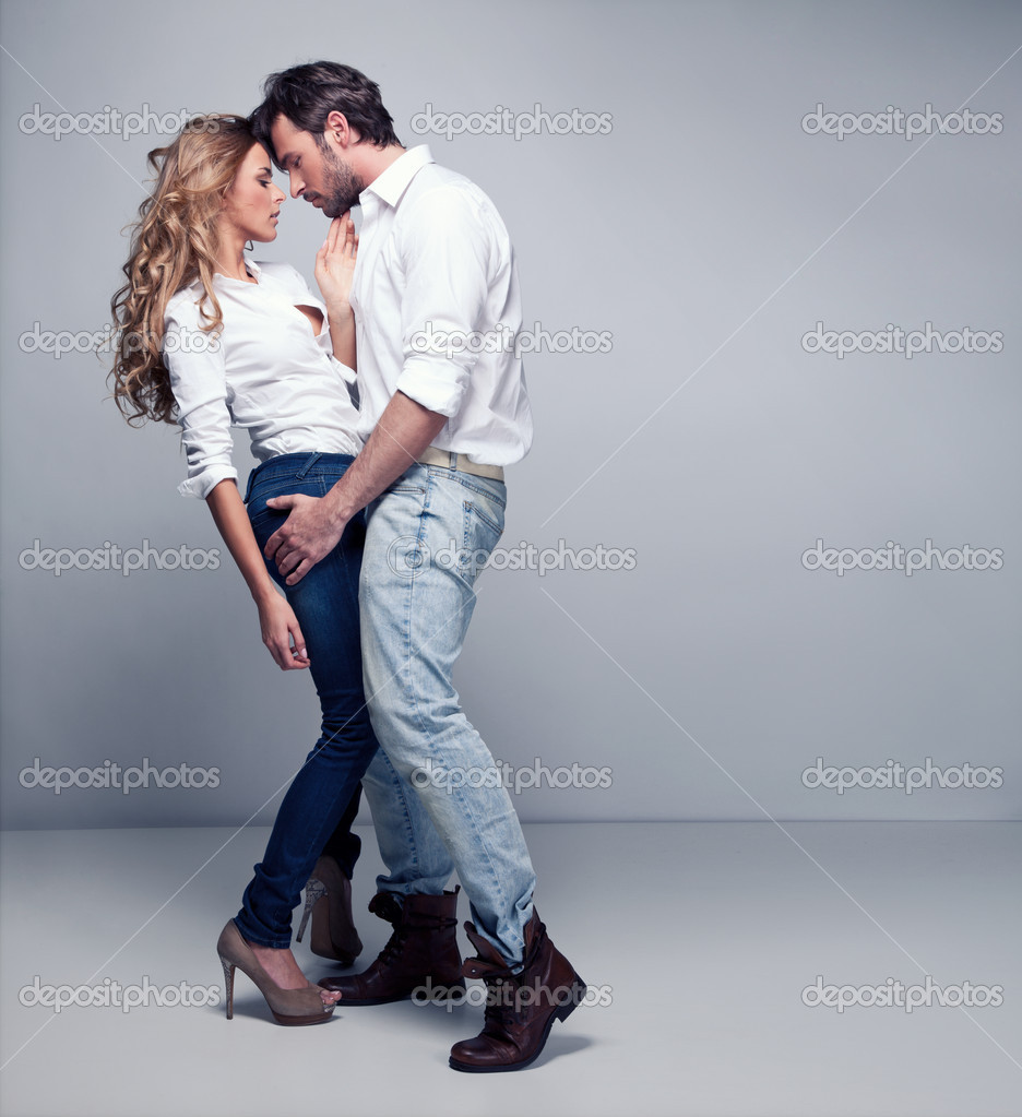 Beautiful couple touching each other — Stock Photo © kiuikson 21538841