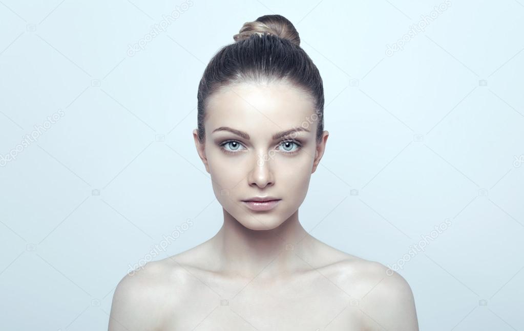 Beautiful portrait of young natural girl
