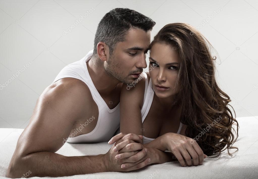 Emotive portrait of sensual couple