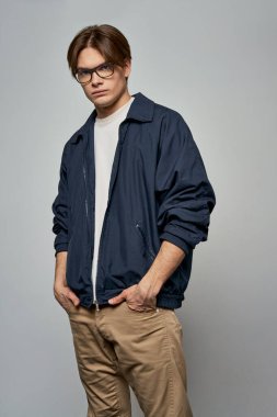 Young man in the 90s outfit