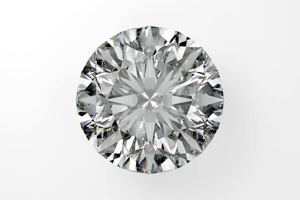 3D rendering of diamonds on a white background