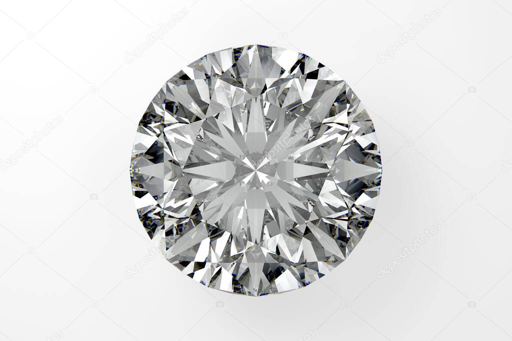 3D rendering of diamonds on a white background