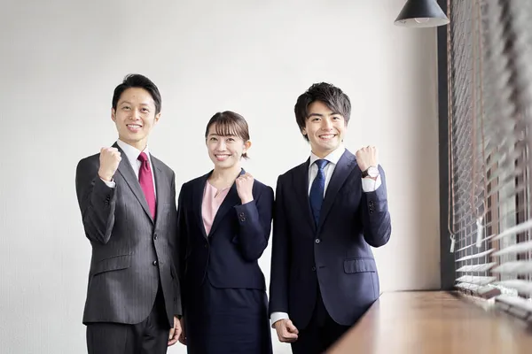 Asian Business Person Doing Guts Pose — Stock Photo, Image