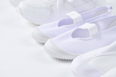 Japanese white athletic shoes and ballet shoes
