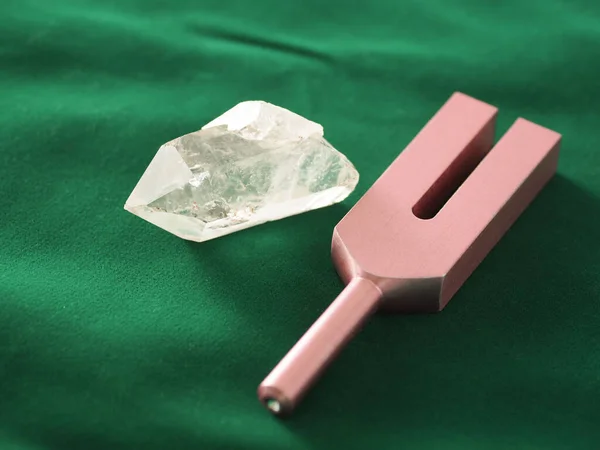 Tuning fork and crystal for healing