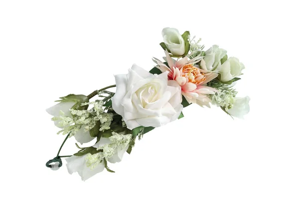 White Flower Crown Vista Laterale Isolata Sfondo Bianco Con Percorsi Foto Stock