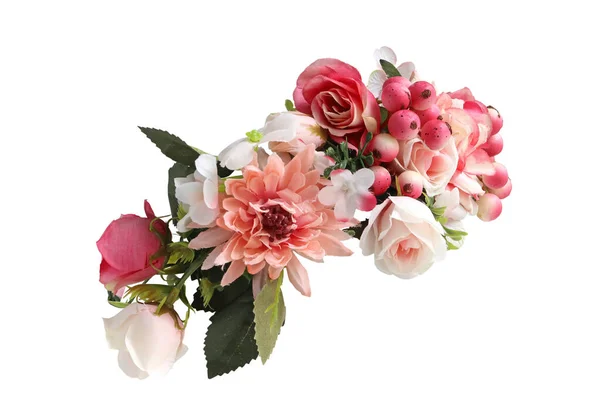 Pink Flower Crown Vista Laterale Isolata Sfondo Bianco Con Percorsi Fotografia Stock
