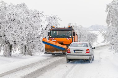 Winter maintenance of roads in mountain areas clipart