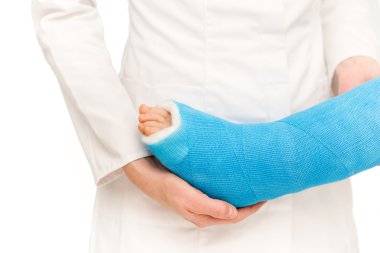 Hastanın hastanede doktor ve hemşire - kırık bacak - ayak