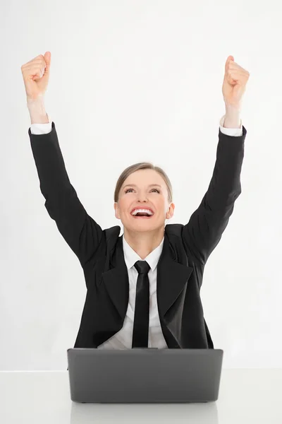 Happy computer user — Stock Photo, Image