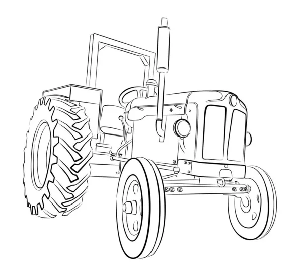 Símbolo Tractor Viejo Ilustración De Stock
