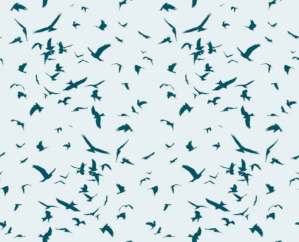 Fond Sans Couture Avec Vol Oiseaux — Image vectorielle