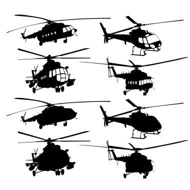 Helikopter siluetleri..