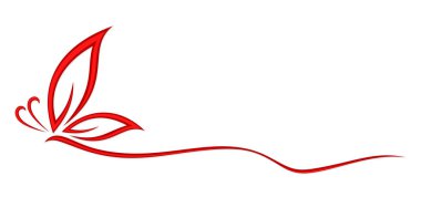 Şekillendirilmiş kırmızı kelebeğin sembolü.