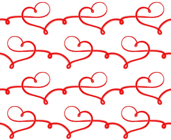 Fondo Rojo Sin Costuras Con Corazones — Vector de stock