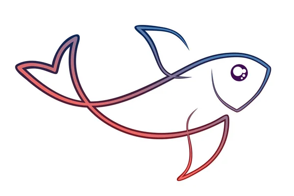 Stylized Sea Fish Symbol — Vector de stock