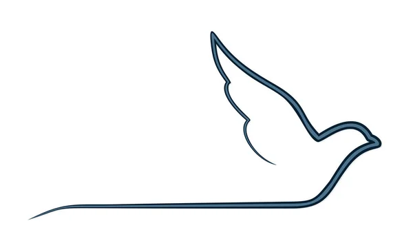 Símbolo Pombo Voador Azul — Vetor de Stock
