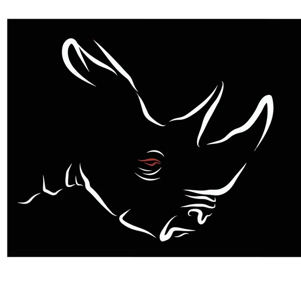 Rhinocéros Line Art — Image vectorielle