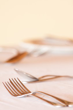 Eğer iyi yemek çatal şık restoran ayarı