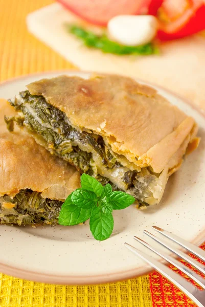 Kawałki spanakopita - greckie — Zdjęcie stockowe