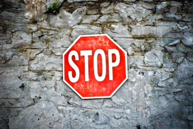 Grunge stop sign clipart