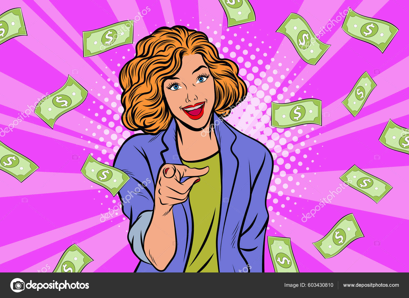 Удивительная Бизнесвумен Успешная Шокирующая Falling Money Говорит.