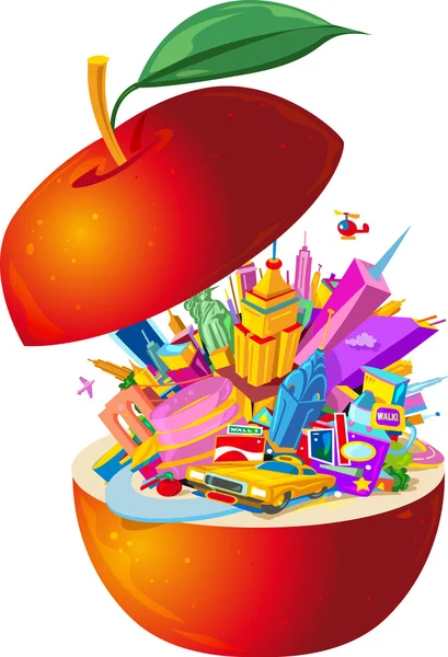 Grosse pomme — Image vectorielle