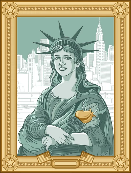 Estatua de la libertad — Vector de stock