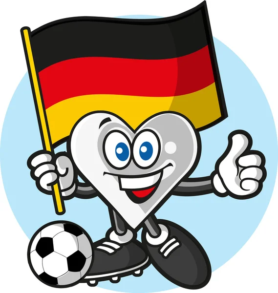 Alemania corazón — Vector de stock