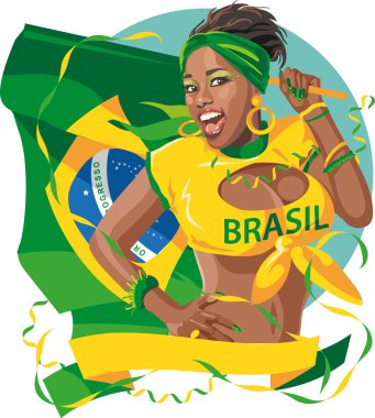 Brazil soccer fan clipart