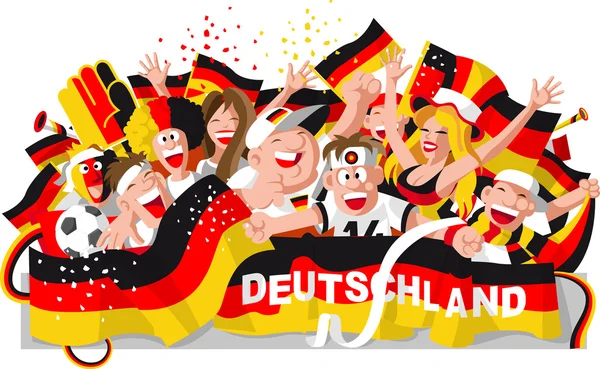 Alemania Fútbol Fans — Vector de stock