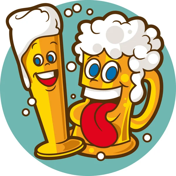 Bicchieri di birra — Vettoriale Stock