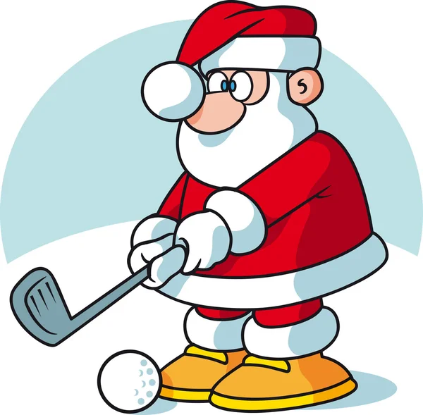 Giocatore di golf Babbo Natale — Vettoriale Stock