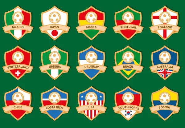 Emblemas de futebol — Vetor de Stock