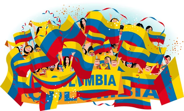 Colombia Soccer fans — Stock Vector