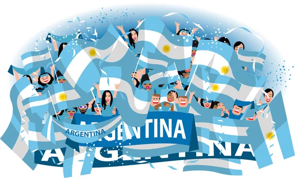 Argentina fanáticos del fútbol — Vector de stock