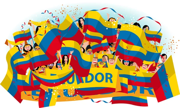Ekvator futbol fans — Stok Vektör