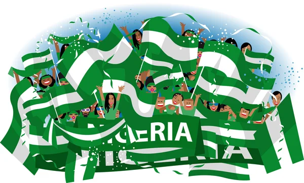 Penggemar sepak bola Nigeria - Stok Vektor