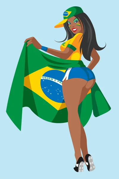 Fã de futebol brasileiro —  Vetores de Stock
