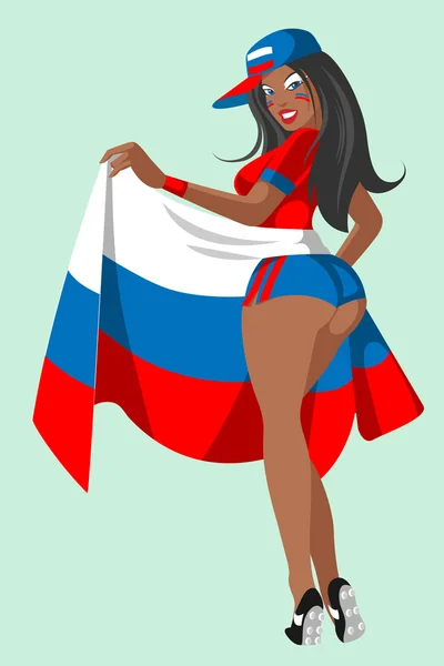 Fútbol ruso fan — Vector de stock