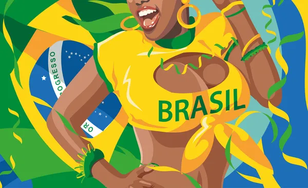 Fondo de fútbol Brasil — Vector de stock